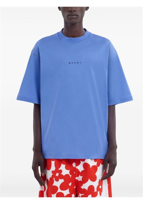 logo t-shirt man blue MARNI | HUMU0223P1 USCS87LOB26